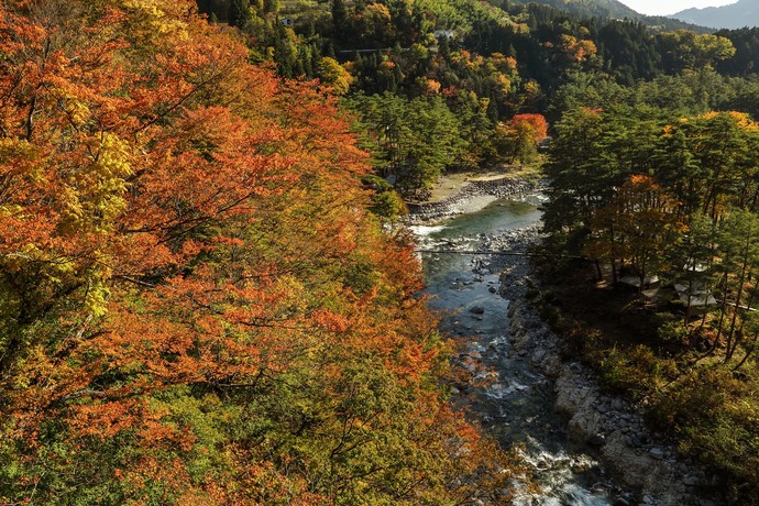 付知峡から付知川を見下ろす