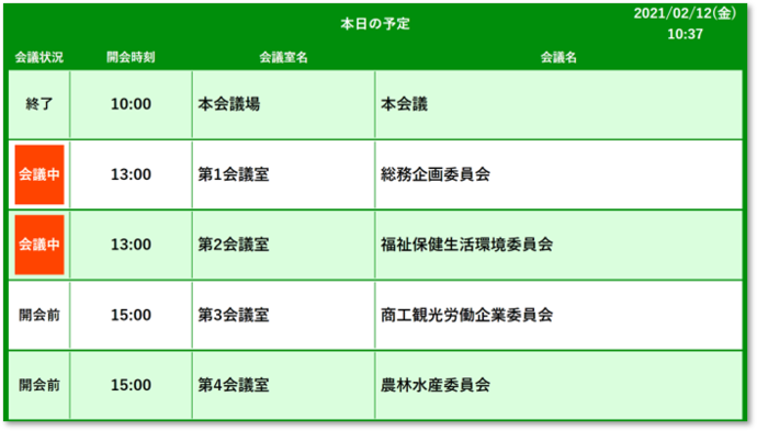 イメージ：会議開催表示システム